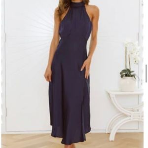 Hello Molly NWT No Tears Here Maxi Dress Navy Size XS